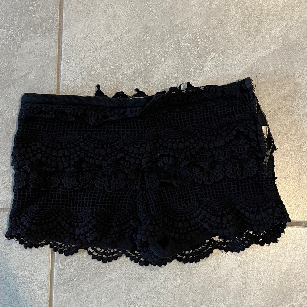 Pins & Needles Black Lace Women Shorts